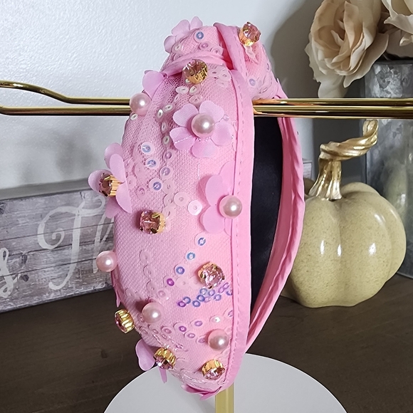 Embellished Pink Headband - Picture 3 of 3